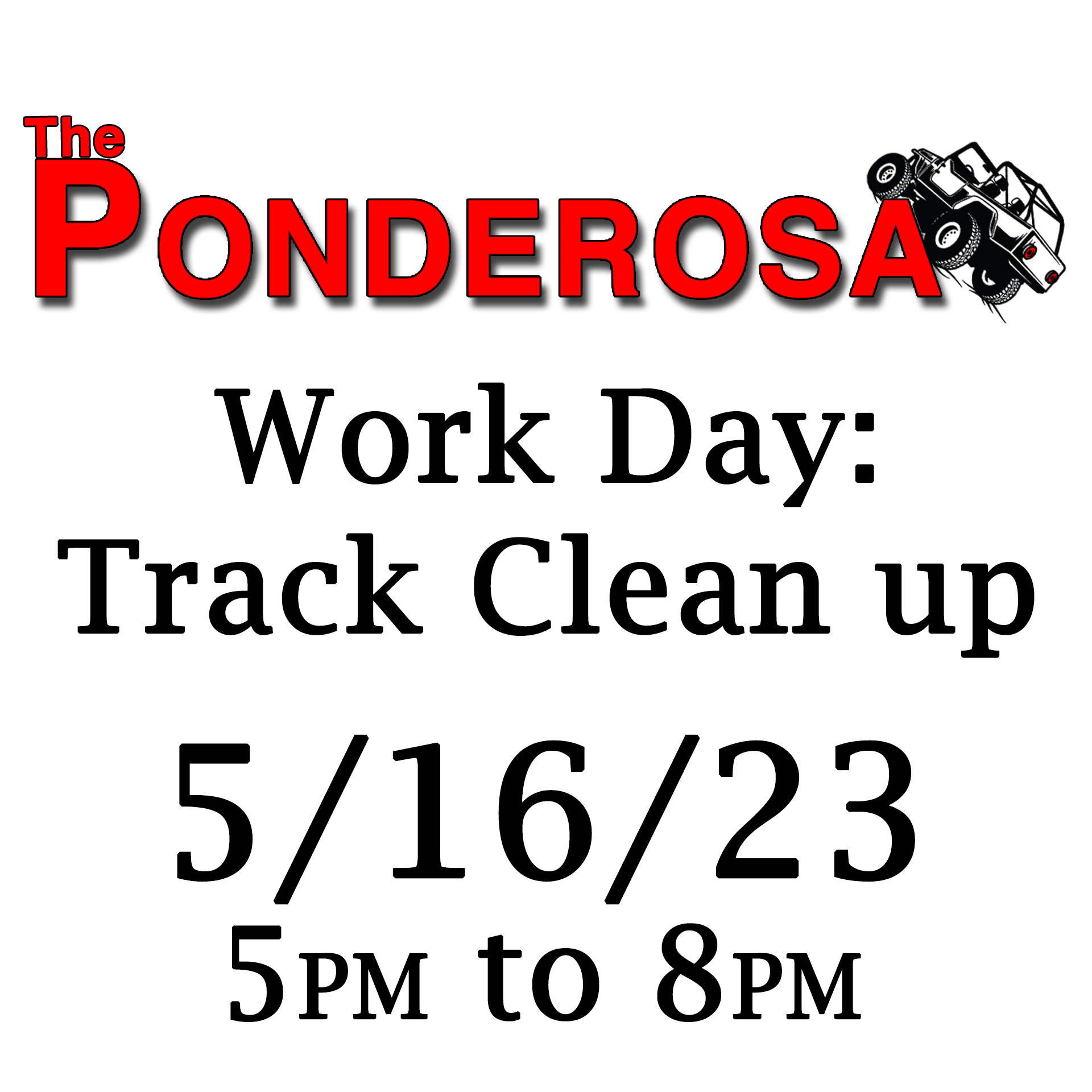 Ponderosa Track Cleanup Day