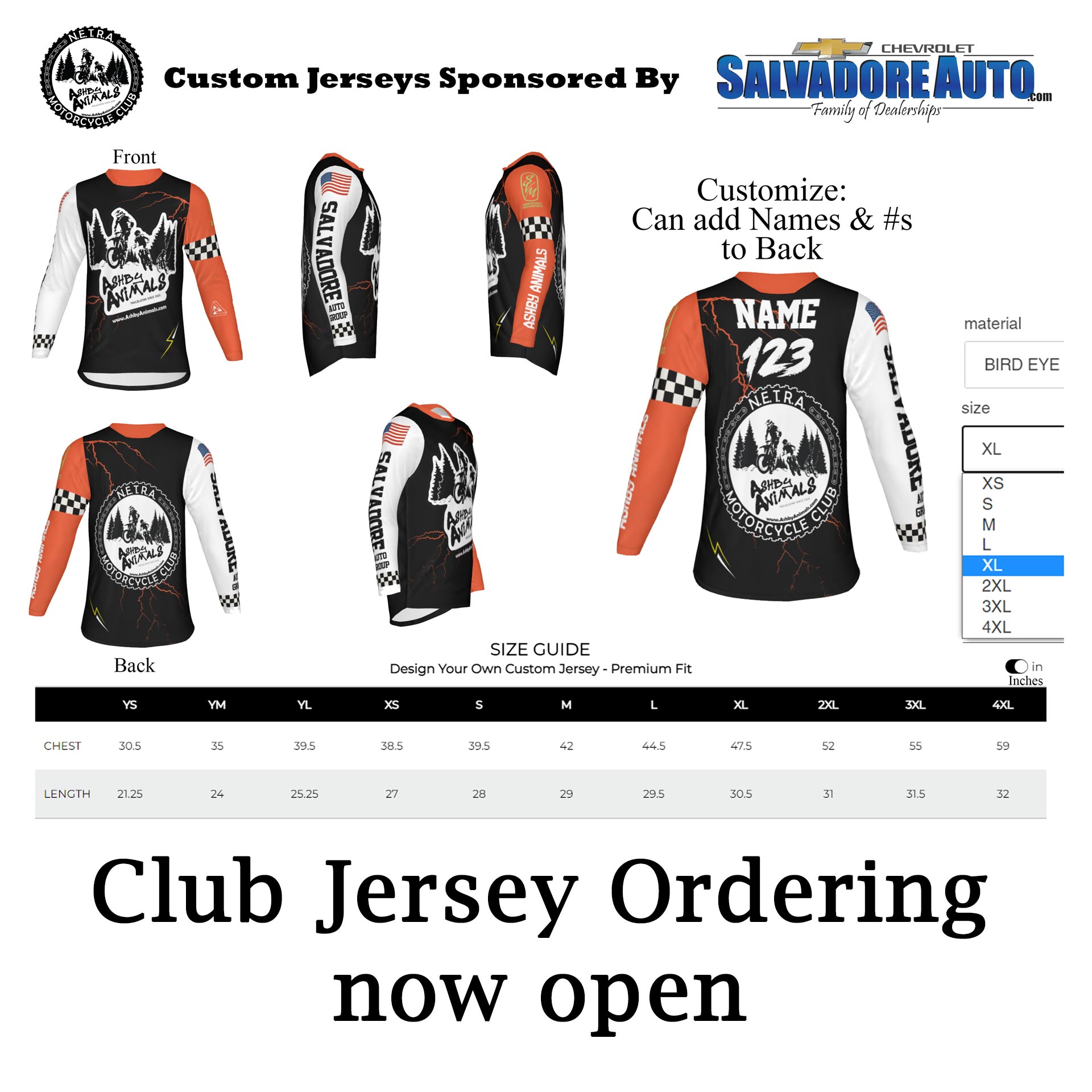 Custom Club Jerseys Sponsored By: Salvadore Auto Group